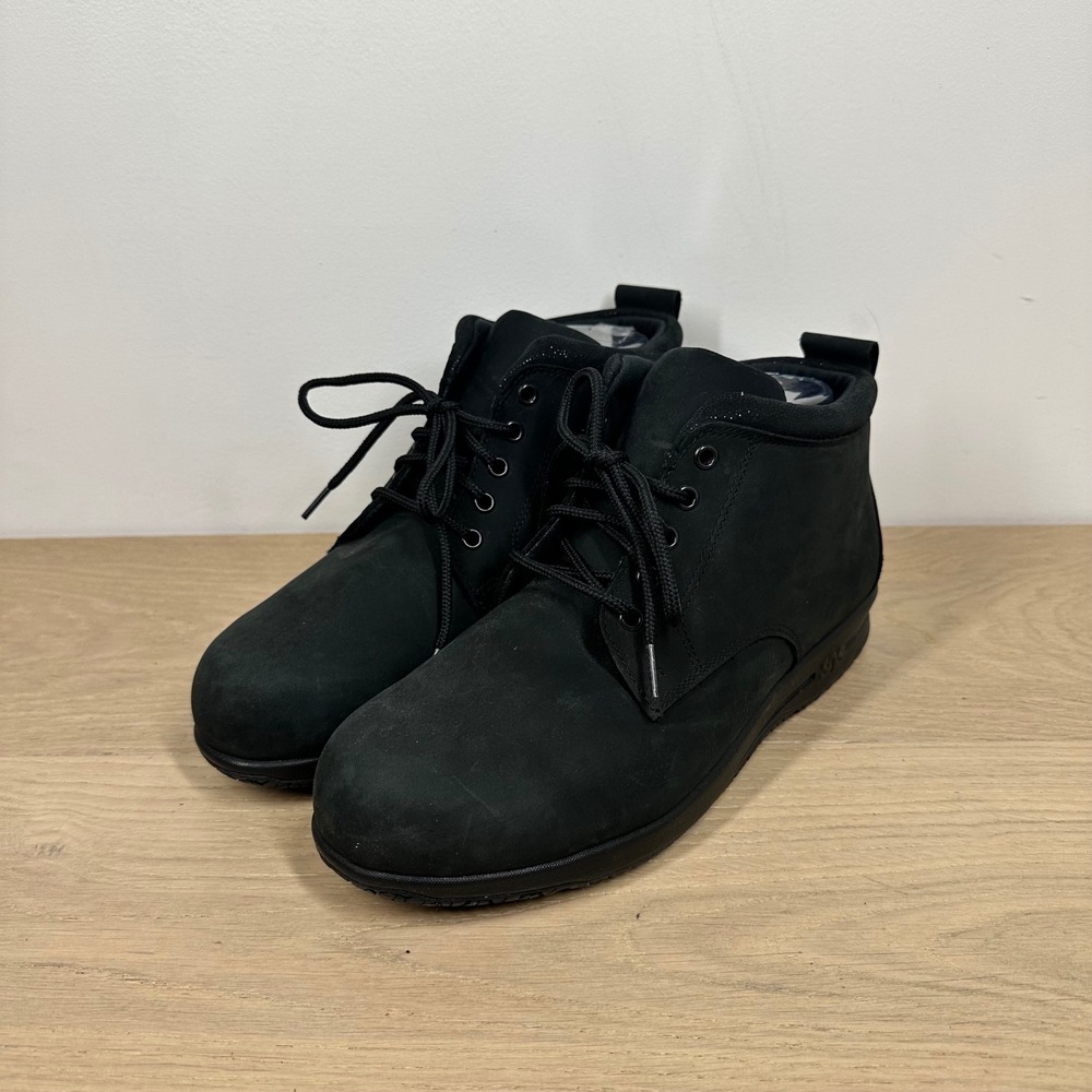SAS Chukka Boots Mens 9 M Black Leather Lace Up Comfort Walking Workwear